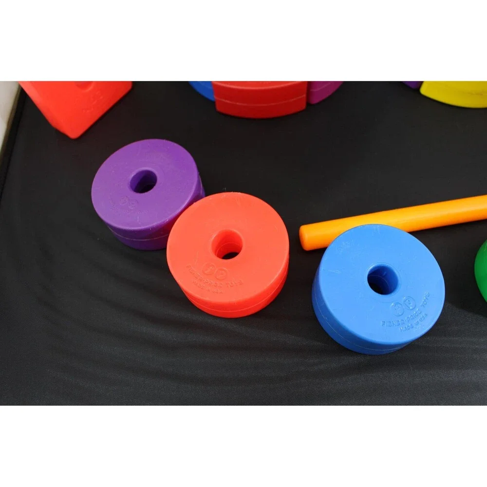 Vintage Fisher-Price Creative Blocks‎ Bold Chunky Stacking Sorting Toy 27 Pieces